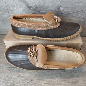 Sorel Duck Boots Womens Size 9 Brown Chinock Low Leather Rubber Slip On Shoes